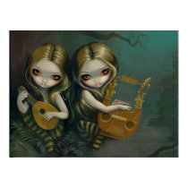 Lute and Lyre gothic fairy nymph Art Print by strangeling Lute and Lyre gothic fairy nymph Art Print