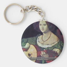 Lute By Andrea Solario Key Chain