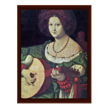 Lute By Andrea Solario Postcard