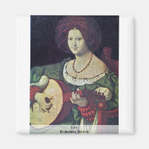 Lute By Andrea Solario Refrigerator Magnet