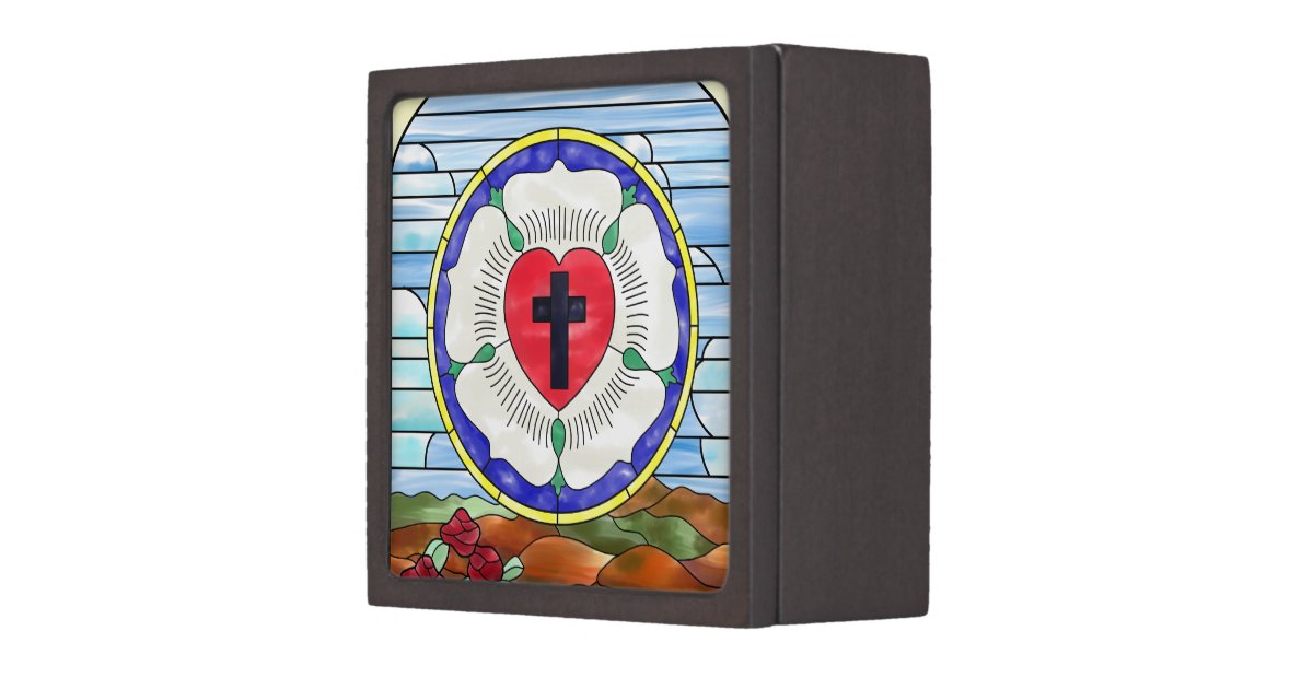 Luther Seal Stained Glass Window Keepsake Box Zazzle
