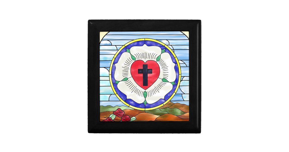 Luther Seal Stained Glass Window Keepsake Box Zazzle