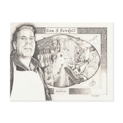Luthier post card by SeagerArtworks