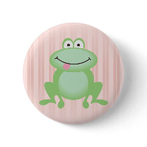 Luttle Green Frog Pinback Button