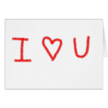 Luv Msg In Crayon Greeting Cards