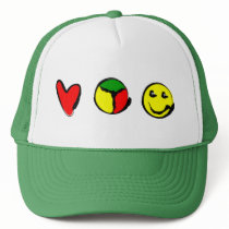 LUV, PEACE & HAPPINESS hats by PANADUCE LUV, PEACE & HAPPINESS hats