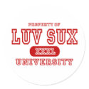 Luv Sux University stickers