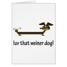 Luv That Weiner Dog Greeting Cards