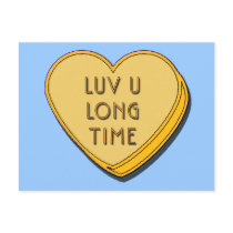 LUV U LONG TIME Postcard by postcardsfromtheedge LUV U LONG TIME Postcard