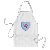 Luv Ya Conversation Candy Heart Gifts and Apparel aprons