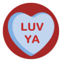 Luv Ya Conversation Candy Heart Gifts and Apparel stickers