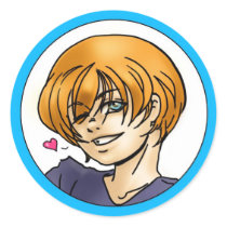Luvey Omi Round Stickers stickers