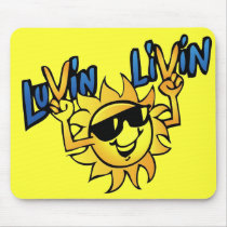 Luvin Livin Sun Graphic Yellow Mouse Pad mousepads