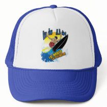 Luvin Livin Surfer Graphic Trucker Hat
