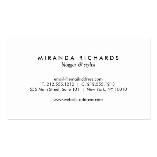 Luxe Bold Brushstrokes with Gold Bar Business Card (back side)