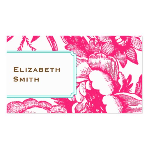 Luxe Floral Pink Business Card