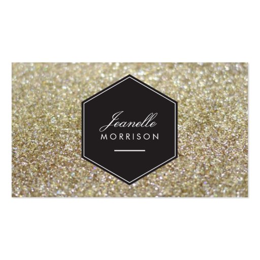 Luxe Gold Glitter Beauty Business Card (front side)