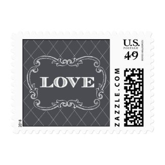 Luxe - Love - Gray Postage Stamp