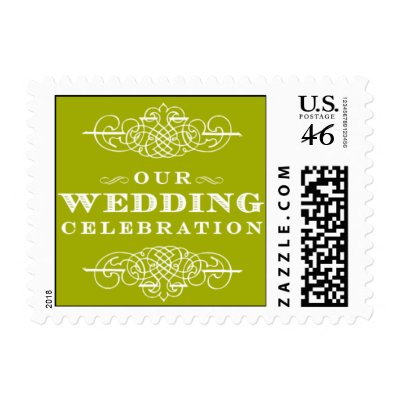 Luxe - Our Wedding Celebration - Green Postage Stamp