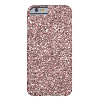 Luxe Pink Glitter Texture Barely There iPhone 6 Case
