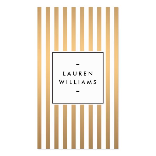Luxe Rose Gold Stripes Boutique, Fashion, Beauty Business Card Template (front side)