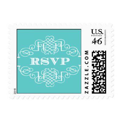 Luxe - RSVP - Blue Postage Stamp