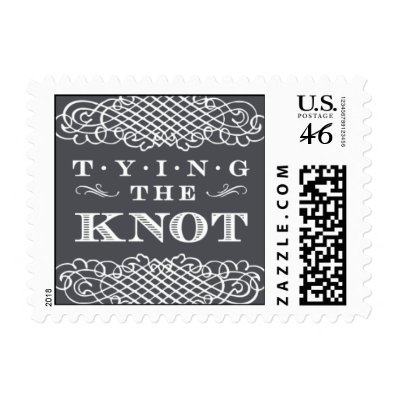 Luxe - Tying the Knot - Gray Postage Stamp