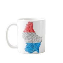Luxembourg Flag-color Map Customizable Mug