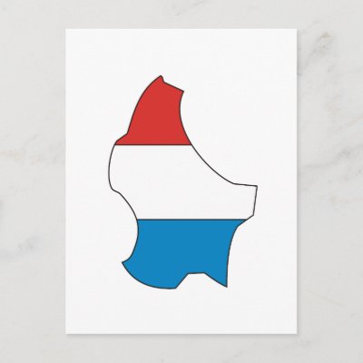 Luxembourg flag map postcard by FlagStore