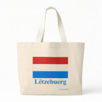 Luxembourg Flag with Name in Luxembourgian bags