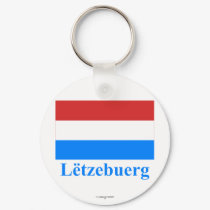 Luxembourg Flag with Name in Luxembourgian keychains