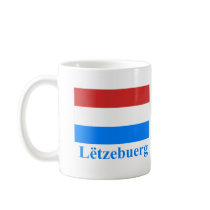 Luxembourg Flag with Name in Luxembourgian mugs