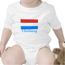 Luxembourg Flag with Name in Luxembourgian t-shirts