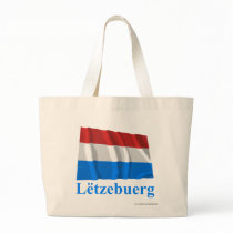Luxembourg Waving Flag with Name in Luxembourgian bags
