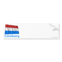 Luxembourg Waving Flag with Name in Luxembourgian bumper stickers