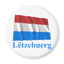Luxembourg Waving Flag with Name in Luxembourgian magnets
