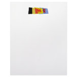 Luxembourg Waving Flags Trio (de facto) Customized Letterhead