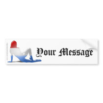 Luxembourgian Girl Silhouette Flag Bumper Sticker