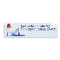 Luxembourgian Girl Silhouette Flag Bumper Stickers