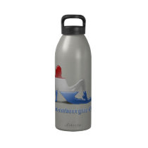 Luxembourgian Girl Silhouette Flag Reusable Water Bottle