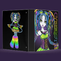 Luxie Rainbow Cyber Goth Club Kid Fairy Binder binders