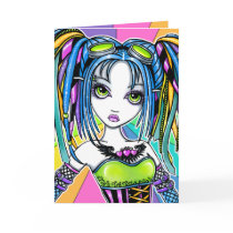 "Luxie" Rainbow Cyber Goth Faerie Greeting Card cards