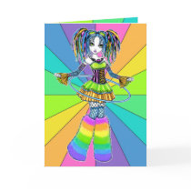 "Luxie" Rainbow Cyber Goth Faerie Greeting Card cards