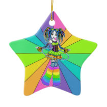 "Luxie" Rainbow Cyber Goth Faerie Ornament ornaments