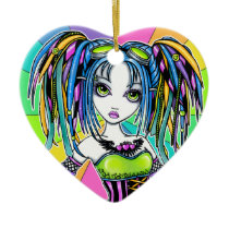 "Luxie" Rainbow Cyber Goth Faerie Ornament ornaments