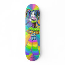 "Luxie" Rainbow Cyber Goth Faerie Skate Board skateboards