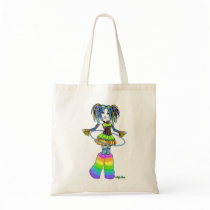 "Luxie" Rainbow Cyber Goth Faerie Tote Bag bags