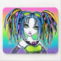 "Luxie" Rainbow Cyber Goth Fairy Mousepad mousepads