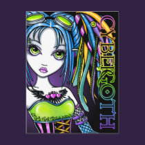 Luxie Rainbow Cyber Goth Fairy Postcard postcards