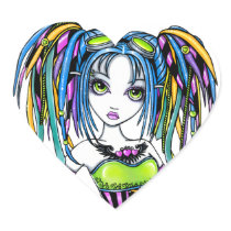 "Luxie" Rainbow Cyber Goth Fairy Stickers